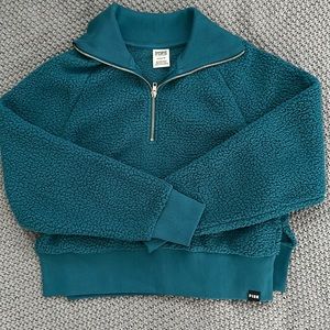 PINK Sherpa Crop Sweater